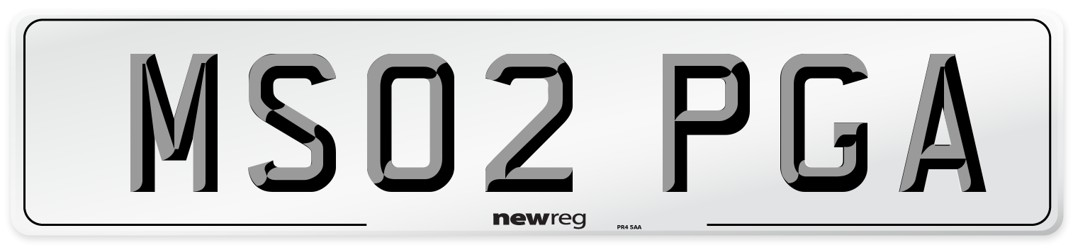 MS02 PGA Number Plate from New Reg